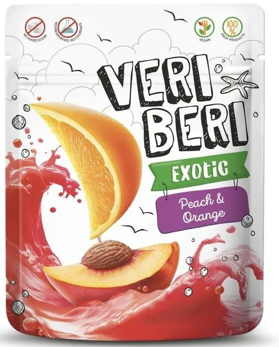 image for Фруктовые жевательные полоски Veri Beri Exotic с персиком и апельсином, 50 г foto