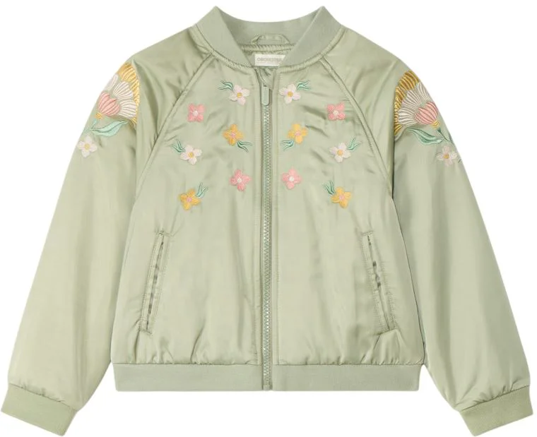image for Orchestra Bomber satinat cu broderie Green foto