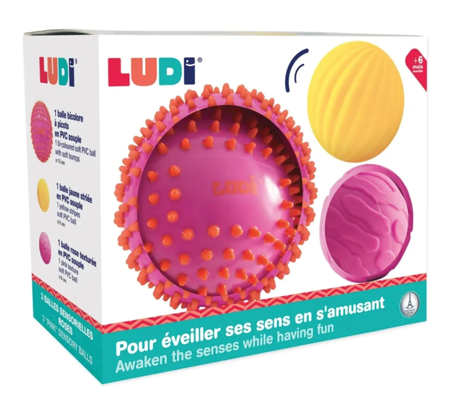 Набор для игры Ludi Сенсорные мячи, 3 шт. foto