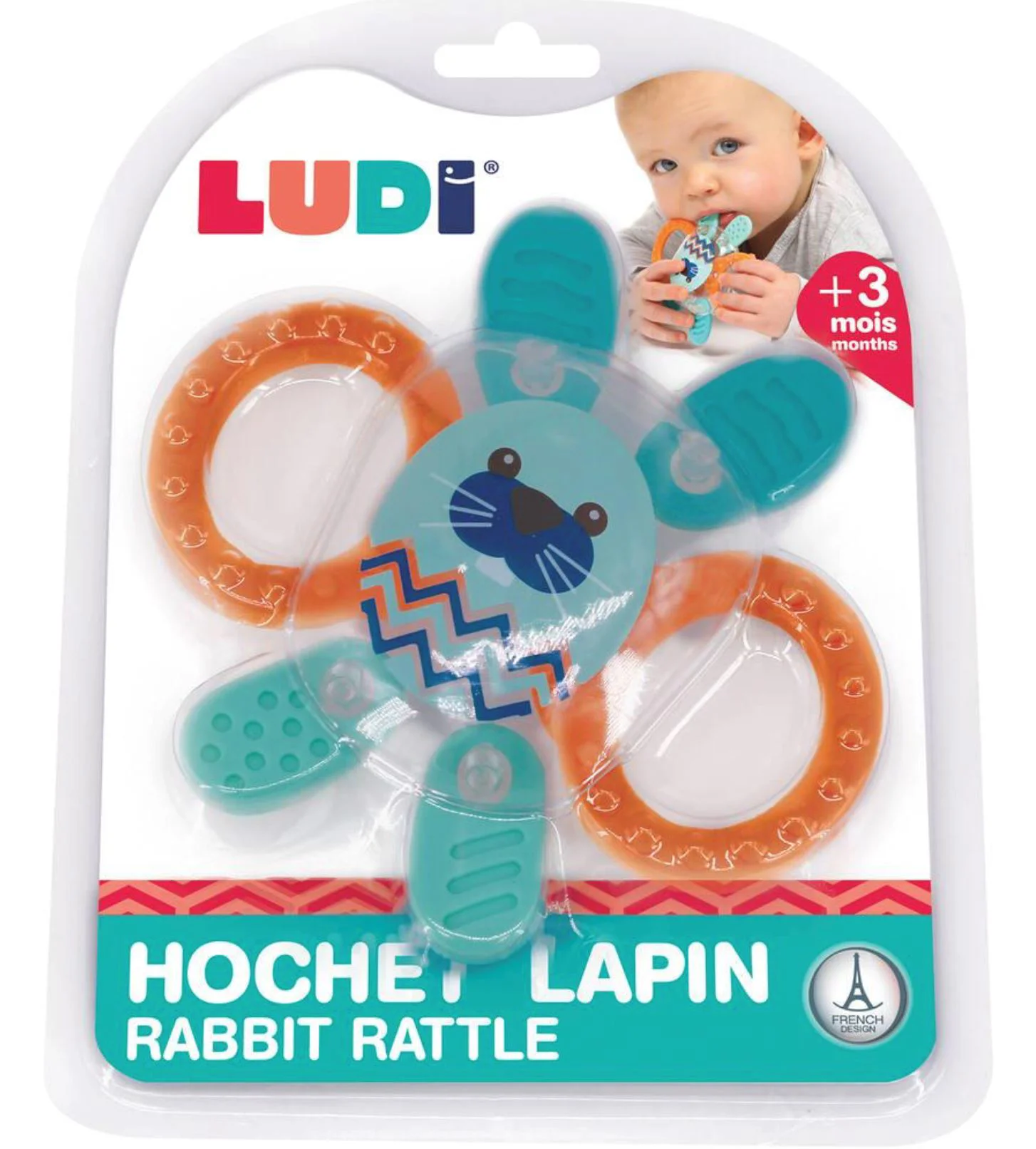 image for Погремушка Ludi Зайчик голубой foto