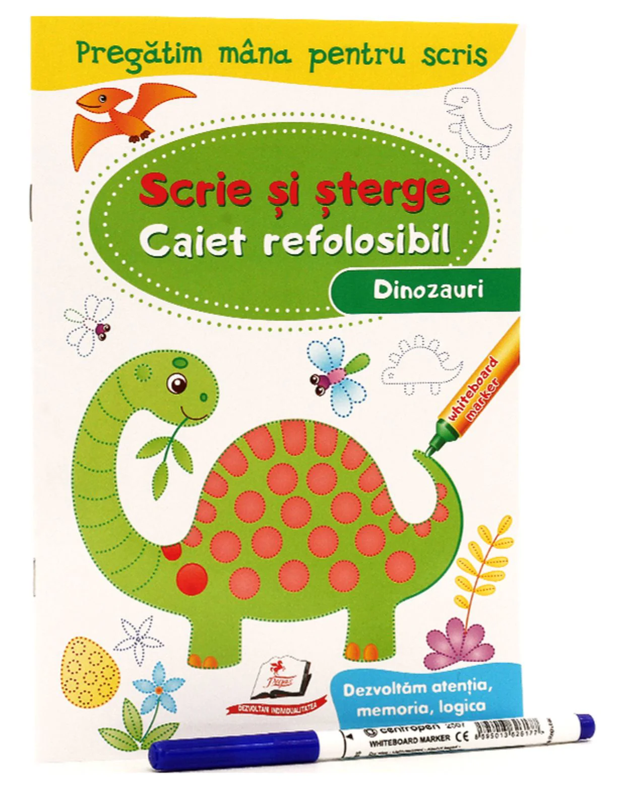 image for Caiet de scriere Essa Toys Scrie si Sterge Dinozauri foto