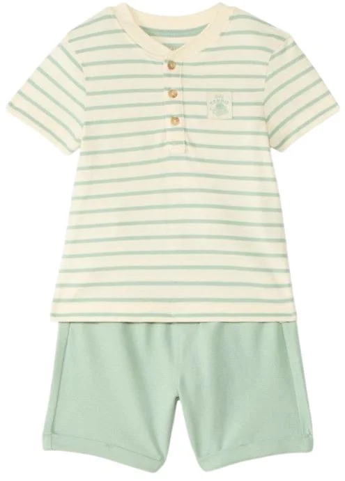 Orchestra Set 2 piese Green Stripes - tricou si pantaloni scurti foto