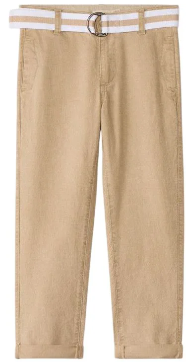 Orchestra Pantaloni drepti din panza cu curea Beige foto