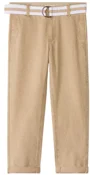 Orchestra Pantaloni drepti din panza cu curea Beige foto