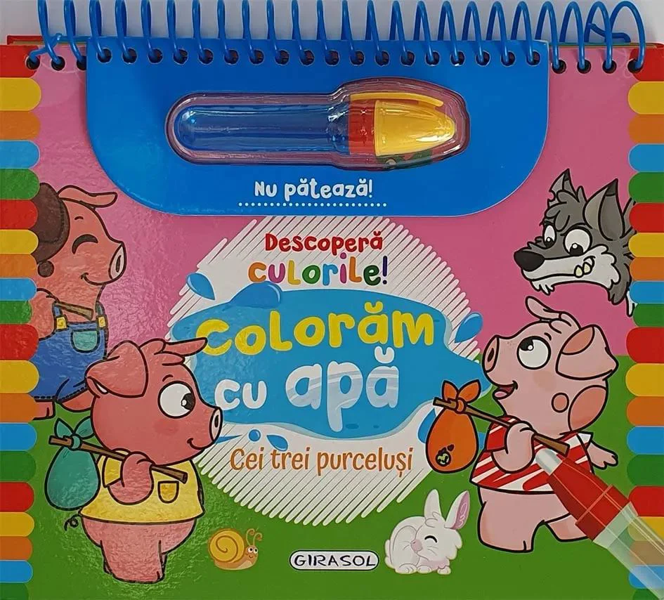 image for Coloram cu apa - Cei trei purcelusi foto