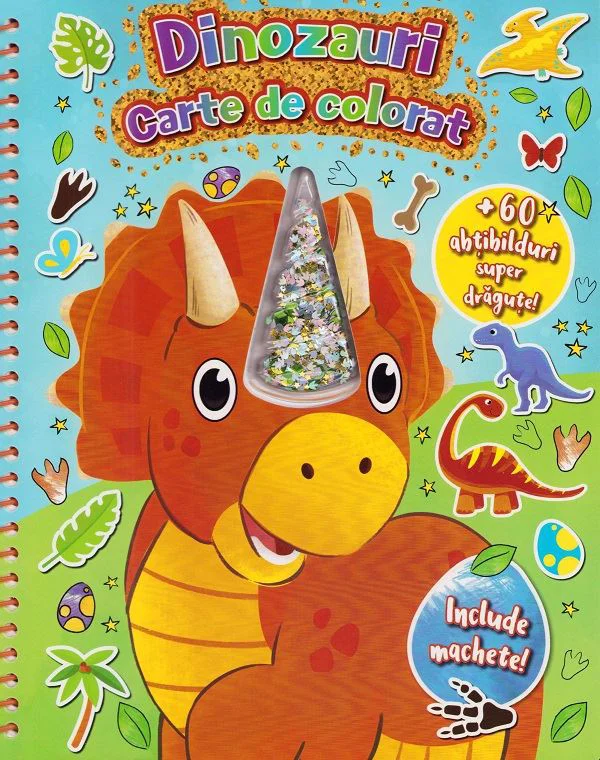 image for Carte de colorat cu abtipilduri si machete: Dinozauri foto