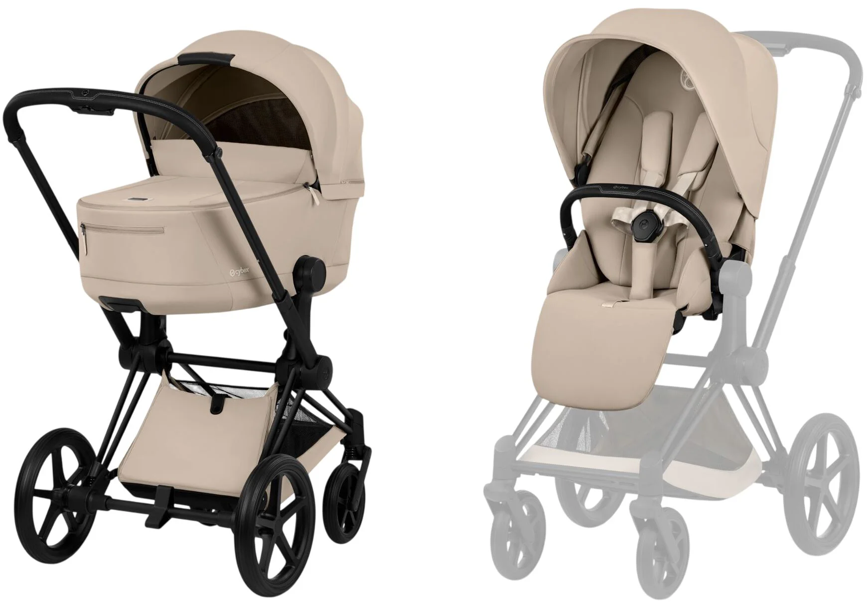image for Carucior 2 in 1 Cybex Priam Matt Black Cozy Beige foto