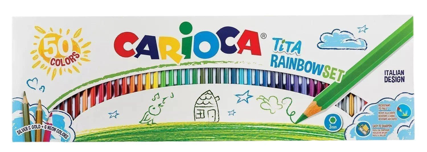 image for Creioane colorate Carioca Tita Curcubeu, 50 buc. foto
