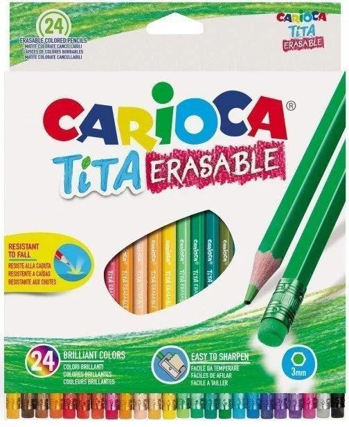 image for Creioane colorate Carioca Tita Erasable, 24 buc. foto