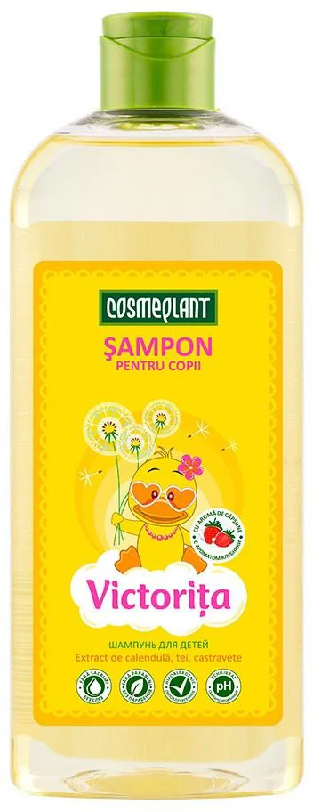 image for Sampon pentru copii cu aroma de capsuni Cosmeplant Victorita, 250 ml foto