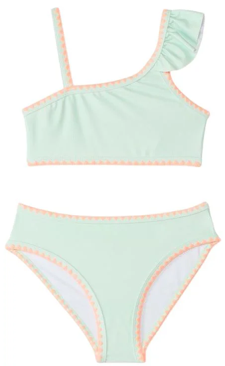 image for Orchestra Costum de baie din 2 piese Green Ruffles foto