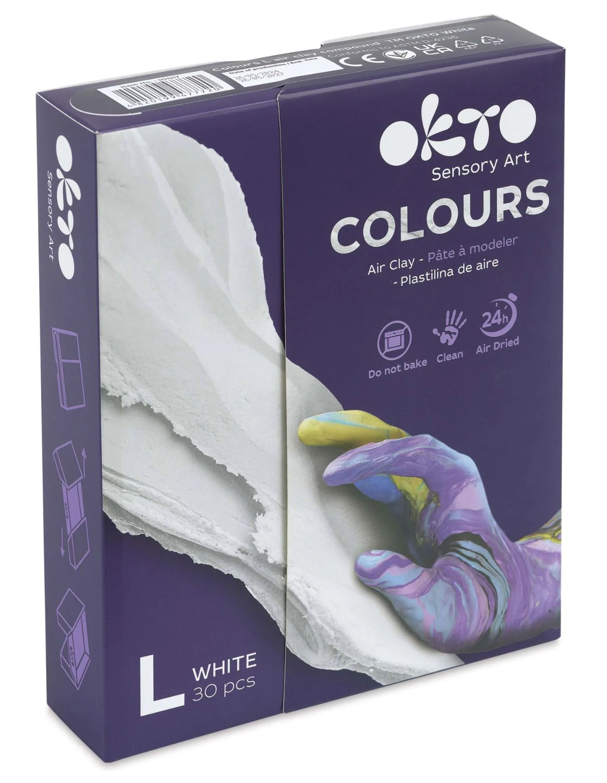 image for Воздушная глина OKTO Colours Белый, 30 шт. foto