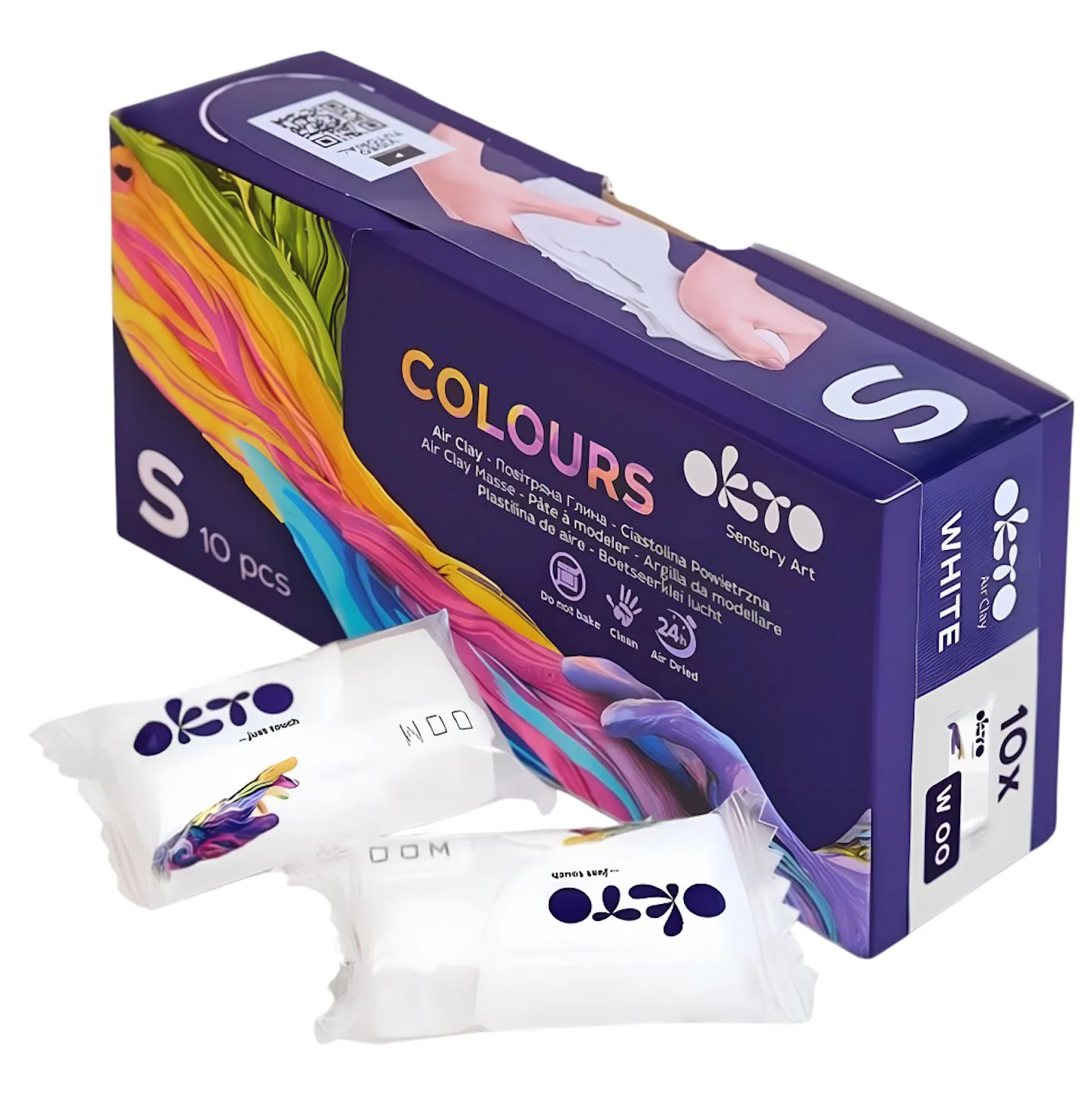 image for Воздушная глина Okto Colours Белый, 10 шт. foto