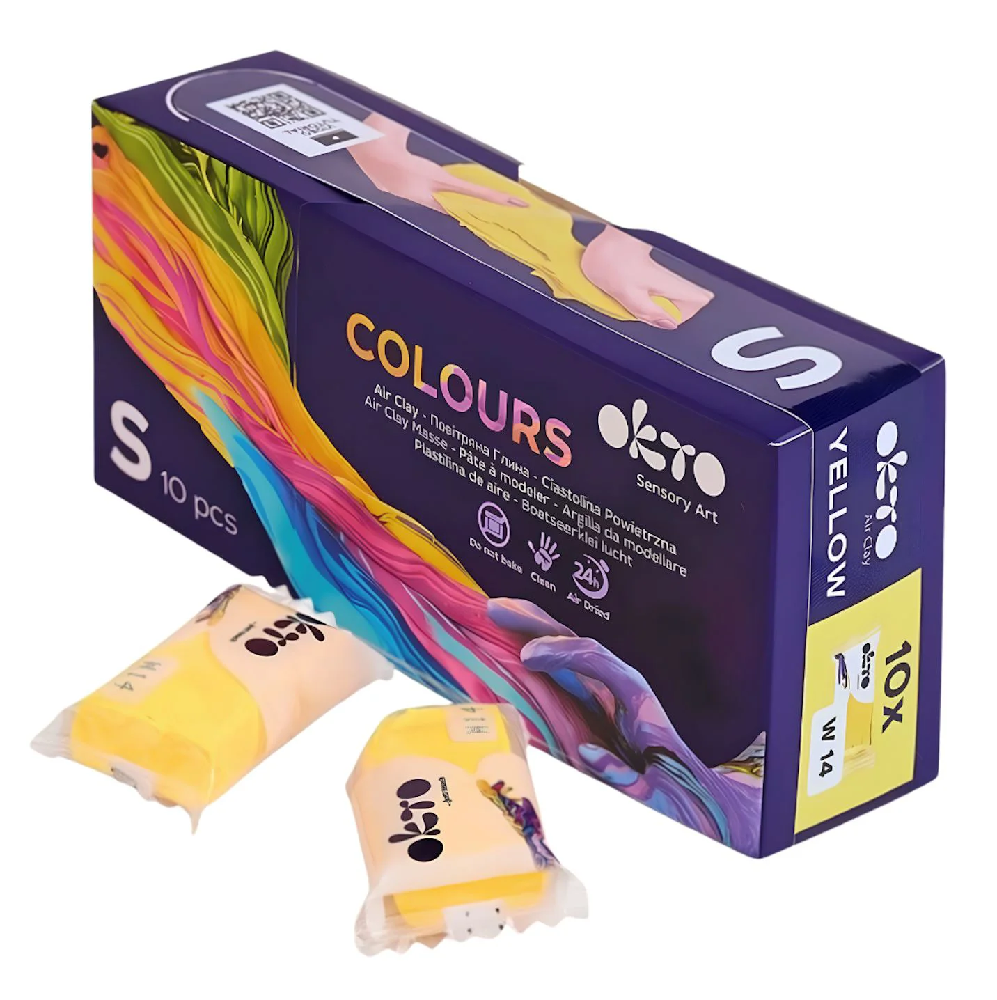 image for Воздушная глина Okto Colours Жёлтый, 10 шт. foto