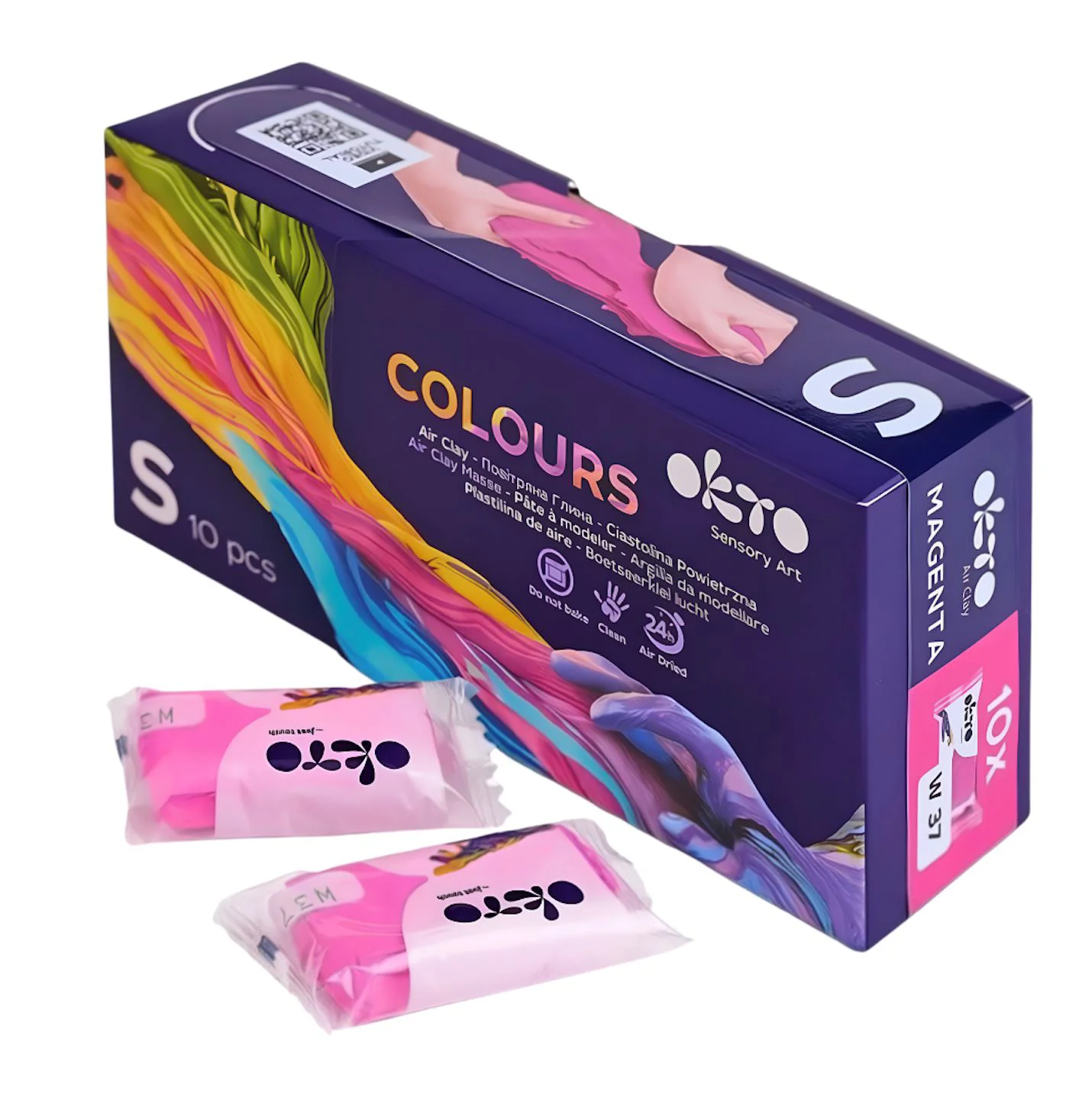 image for Воздушный пластилин Okto Colours Маджента, 10 эл. foto
