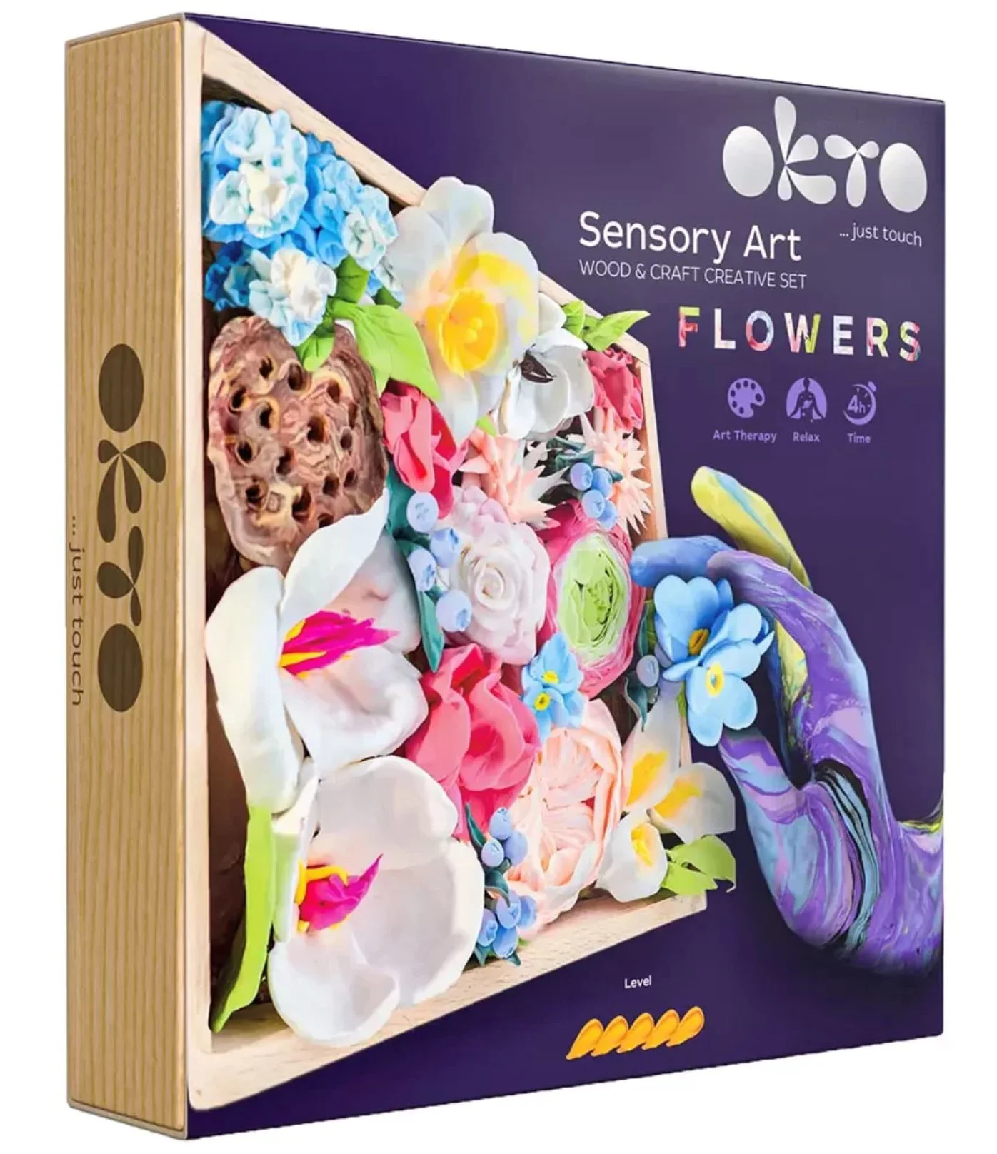 image for Творческий набор Okto Air Clay с воздушной глиной, Цветы foto
