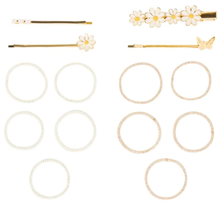 image for Orchestra Set de 4 agrafe si 10 elastice pentru par foto
