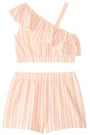 Orchestra Комплект 2 в 1 Pink Stripes - асимметричный топ и шорты foto