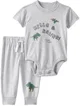 Carter's Set 2 piese Hello and Rawr Dino - body si pantaloni foto