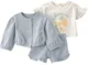 Carter's Set 3 piese Blue Lemonade Graphic - tricou, cardigan si pantaloni scurti foto