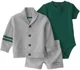 Carter's Set 3 piese Gray&Green Varsity - cardigan, body si pantaloni scurti foto