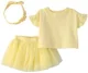 Carter's Set 3 piese Yellow Tutu - bentita, tricou si fustita skort foto