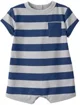 Carter's Короткий хлопковый комбинезон Navy Rugby Stripe foto