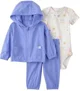 Carter's Set 3 piese Solid Cardi - hanorac cu gluga, body si pantaloni foto