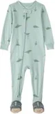 Carter's Pijama din bumbac cu botosei Green Dino Feet foto
