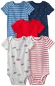 Carter's Set 5 body cu maneca scurta Nautical Red&White&Blue foto