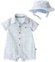 Carter's Set 2 piese Blue Gingham - palarie si salopeta scurta foto