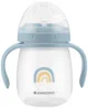 Cana din silicon cu nasuc moale KikkaBoo Stripy Friends, 240 ml foto