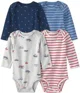 Carter's Set 4 body cu maneca lunga Anchor Stripe Boat foto