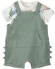 Carter's Set 2 piese Green Dino - tricou si salopeta foto