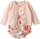 Carter's Set 2 piese Pink Floral - cardigan si salopeta scurta foto