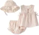 Carter's Set 3 piese Floral Pink - palarie, top fara maneci si pantaloni scurti foto