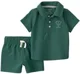 Carter's Set 2 piese Tennis Club Green - polo cu maneca scurta si pantaloni scurti foto