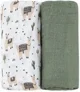 Set 2 pelinci din muselina de bambus Petite&Mars Misty Llama Vibes, 120x120 cm foto