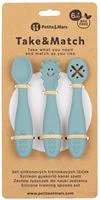 Set 3 lingurite din silicon pentru antrenament Petite&Mars Take&Match Frosted Sky foto