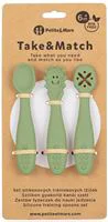 Set 3 lingurite din silicon pentru antrenament Petite&Mars Take&Match Sweet Pea foto