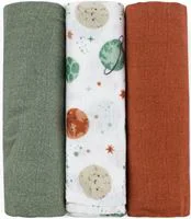 Набор из 3 муслиновых пеленок Petite&Mars Moussy Celestial Planets, 68x68 см foto