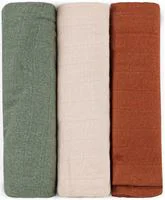 Набор из 3 муслиновых пеленок Petite&Mars Moussy Earth Tones, 68x68 см foto
