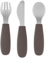 Set tacamuri din otel inoxidabil Petite&Mars Take&Match Bitter Cocoa (12+ luni)