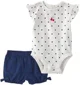 Carter's Set 2 piese Blue Cherry Art - body si pantaloni scurti foto