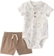 Carter's Set 2 piese Brown Safari Jersey - body si pantaloni scurti foto