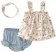 Carter's Комплект 3 в 1 Desert Floral - топ, шорты и повязка foto
