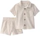 Carter's Set 3 piese Tan Stripe Linen - camasa si pantaloni scurti foto