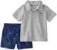 Carter's Set 2 piese Dino Polo - tricou si pantaloni scurti foto