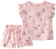 Carter's Set 2 piese Pink Plants - tricou si pantaloni scurti foto
