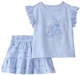 Carter's Комплект 2 в 1 Blue Flower - футболка и юбка-шорты foto